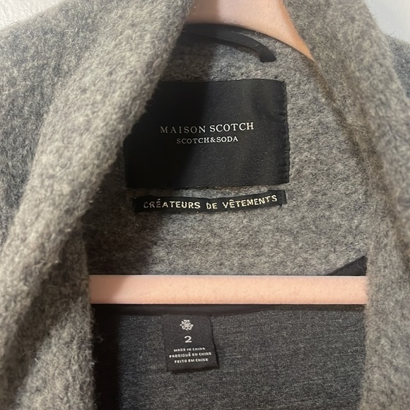 Maison Scotch Wool Blend Coat Grey size 2 - Picture 5 of 7